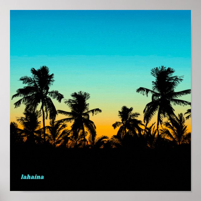 Lahaina Maui Hawaii Souvenir Artistic Sunset Cool Poster (Front)