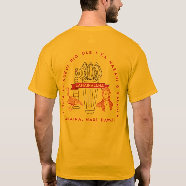 Lahainaluna Pocket Logo, Back Design T-Shirt (Back)