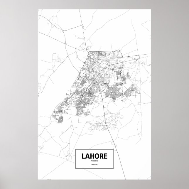 Lahore, Pakistan (black on white) Poster (Front)