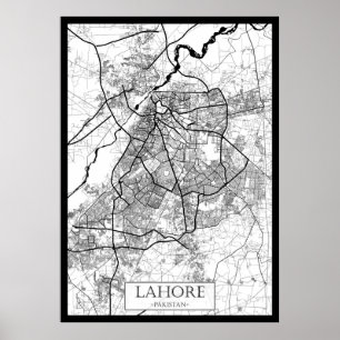 Lahore Pakistan Map Poster
