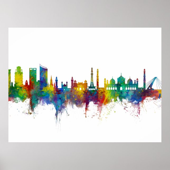 Lahore Pakistan Skyline Poster (Front)