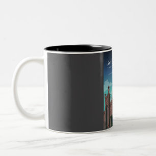 Lahore Pakistan Vintage Minimal Retro Travel Poste Two-Tone Coffee Mug