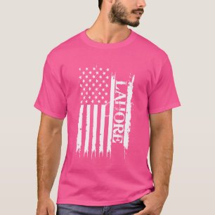 Lahore United States Distressed w US Flag T-Shirt