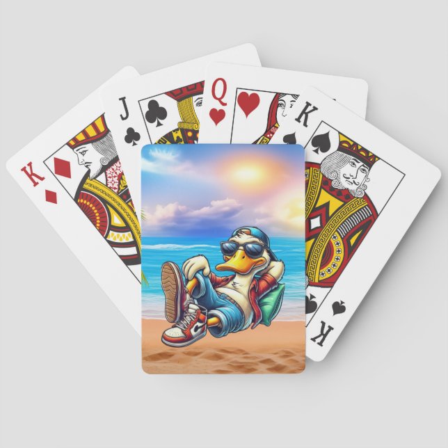 Laid Back Beaching Duck Playing Cards (Back)