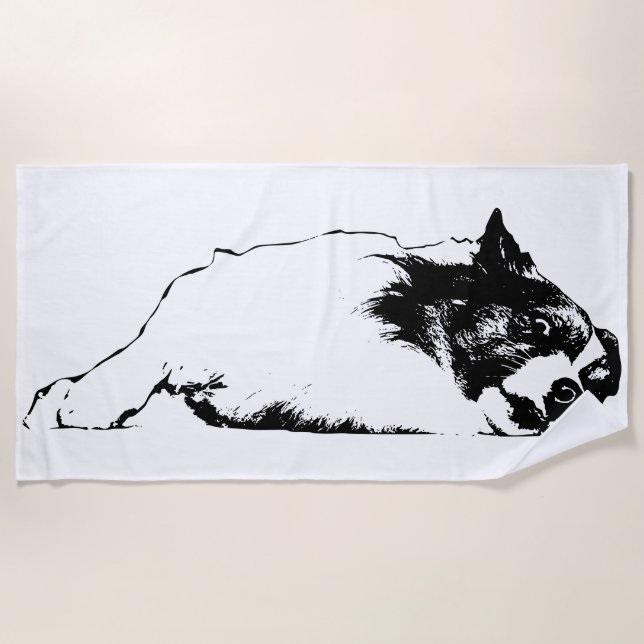 Laid-Back Corgi, Big Mood Beach Towel (Front)