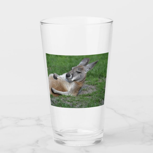 Laid-back Kangaroo Glass (Front)