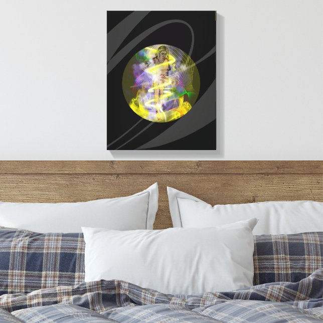 Laid Back Lady (Black BG) Canvas Print (Insitu(Bedroom))