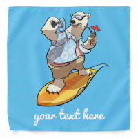 Laid Back Polar Bear Surfer Cartoon With Caption