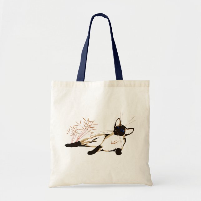 Laid Back Siamese with Leaves Bag (Front)