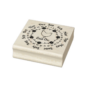 Laid On Chicken Egg Carton Date Stamp