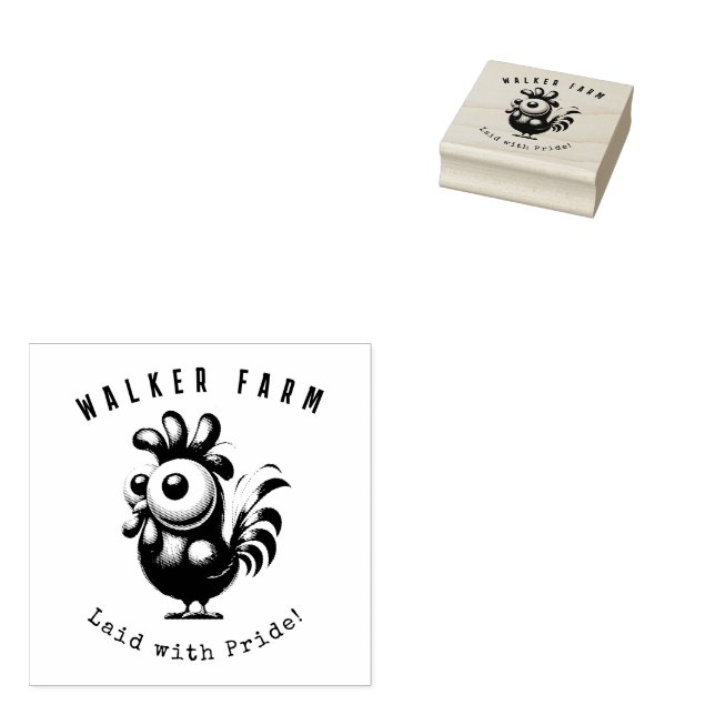 Laid With Pride Funny Farm Fresh Hen Chicken Egg  Rubber Stamp (Stamped)