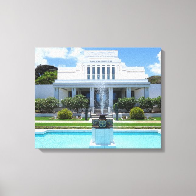 Laie, Hawaii Mormon Temple Canvas Print (Front)