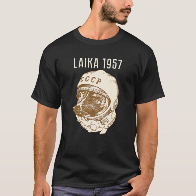 Laika Dog Sputnik Space Travel USSR T-Shirt (Front)