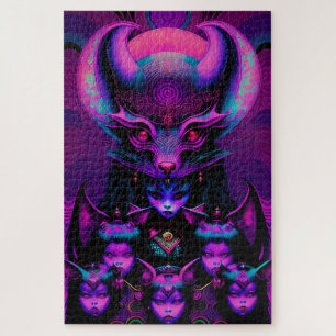 Lair of the New Bat Girls Goth Halloween Jigsaw Puzzle