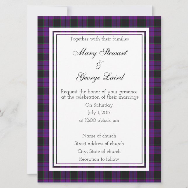 Laird Scottish Wedding Invitation (Front)