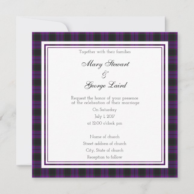 Laird Scottish Wedding Square Invitation (Front)