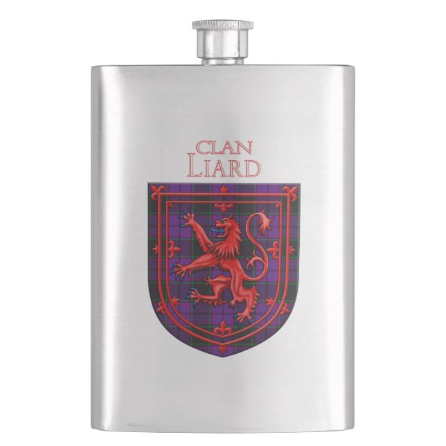 Laird Tartan Scottish Plaid Lion Rampant Hip Flask (Front)