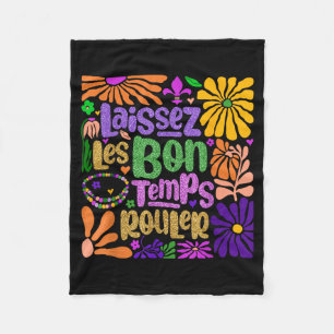 Laissez Bon Temps Rouler New Orleans Boho Mardi Gr Fleece Blanket