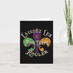 Laissez Les Bon Temps Rouler Mardi Gras 2025 Fleur Card