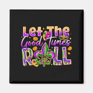 Laissez Les Bon Temps Rouler Mardi Gras Beads Fleu Magnet