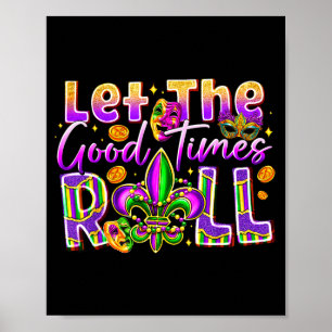 Laissez Les Bon Temps Rouler Mardi Gras Beads Fleu Poster