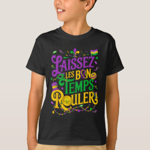 Laissez Les Bon Temps Rouler Mardi Gras Beads Fleu T-Shirt