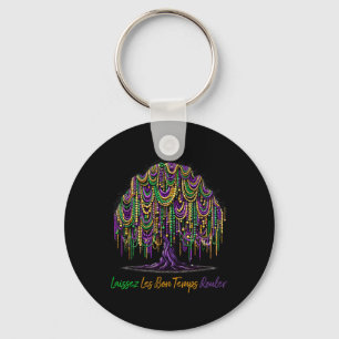 Laissez Les Bon Temps Rouler Mardi Gras Tree Beads Key Ring