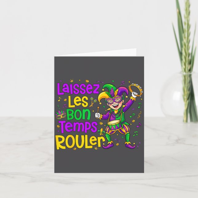 Laissez Les Bon Temps Rouler Matching Mardi Gras P Card (Front)