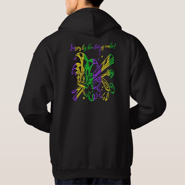 Laissez les bon temps rouler Typography Mardi Gras Hoodie (Back)