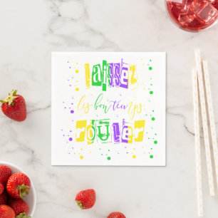 Laissez les bon temps rouler Typography Mardi Gras Napkin