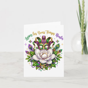 Laissez Les Bons Temps Rouler Mardi Gras Mask  Card