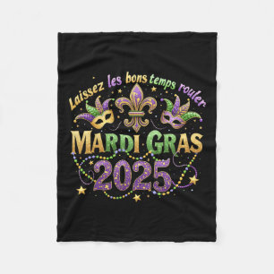 Laissez Les Bons Temps Rouler Mardi Gras New Orlea Fleece Blanket