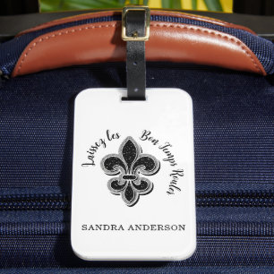 Laissez Mardi Gras Fleur De Lis Custom Luggage Tag