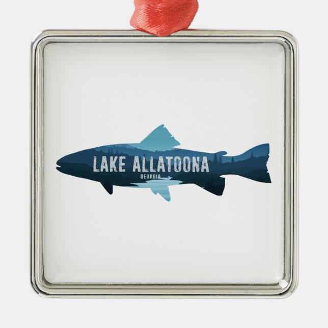 Lake Allatoona Georgia Fish Metal Tree Decoration (Front)