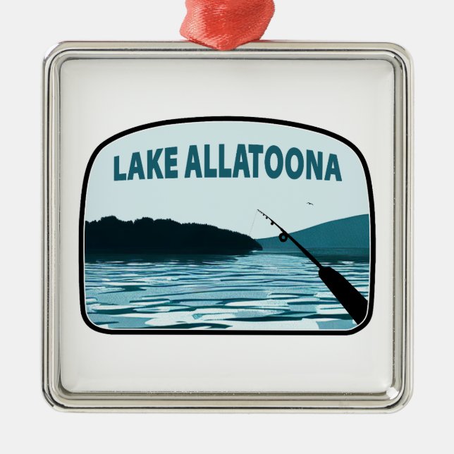Lake Allatoona Georgia Fishing Rod Metal Tree Decoration (Front)