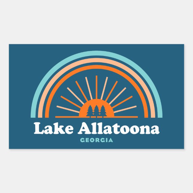 Lake Allatoona Georgia Rainbow Rectangular Sticker (Front)