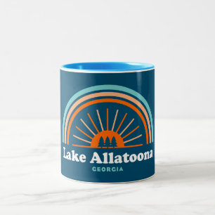 Lake Allatoona Georgia Rainbow Two-Tone Coffee Mug