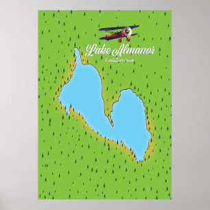 Lake Almanor California USA map Poster