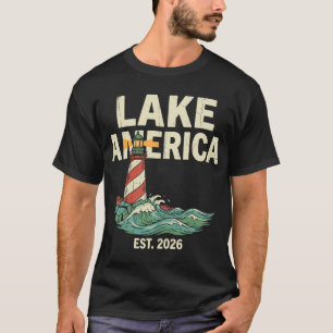 Lake America Lighthouse Est 2026 Vintage Retro T-Shirt
