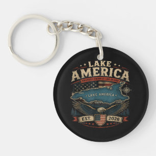 Lake America USA Previously Funny Patriotic Key Ring