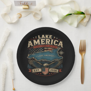Lake America USA Previously Funny Patriotic Paper Plate