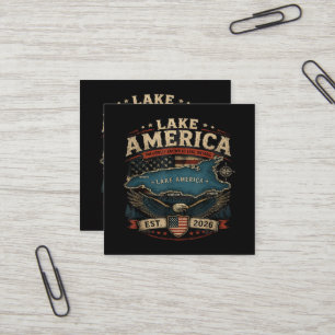 Lake America USA Previously Funny Patriotic Square Business Card