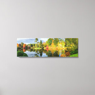Lake and Colourful Fall Foliage of New England  Canvas Print