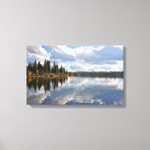 Lake and forest scene canvas print