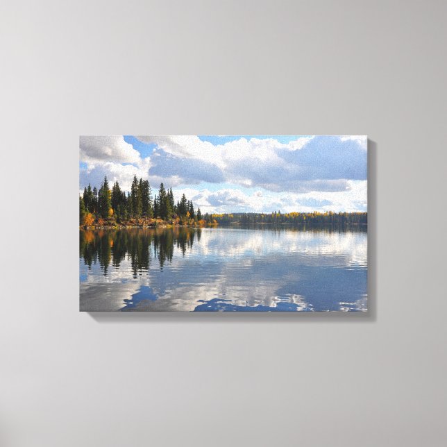 Lake and forest scene canvas print (Front)