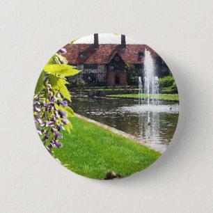 Lake and Fountain at RHS Wisley 6 Cm Round Badge