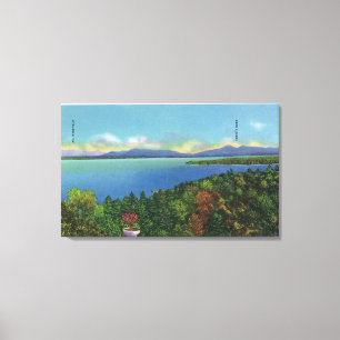 Lake and Green Mountains Canvas Print