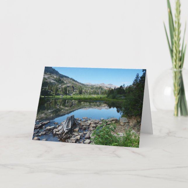 Lake and Reflection, Blank Greeting Card (Front)