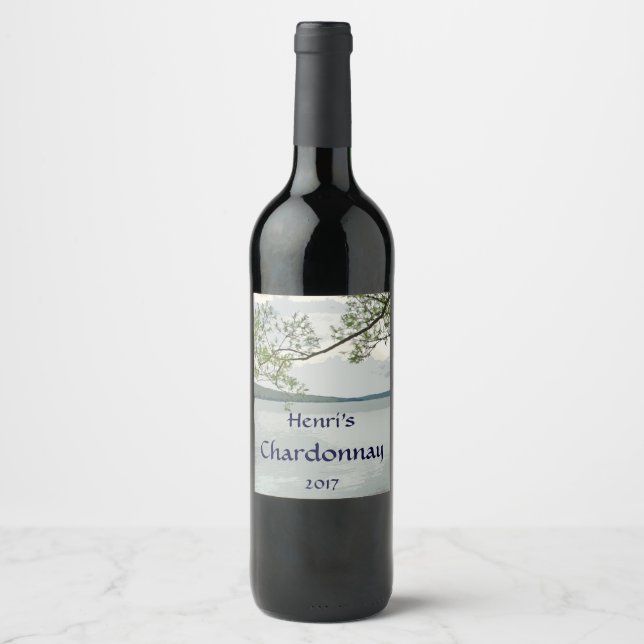 Lake and Willow Tree White Wine Label (Front)