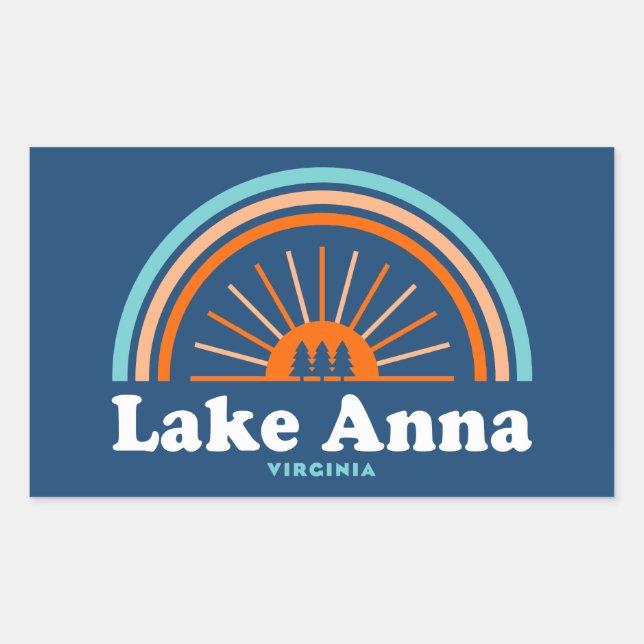 Lake Anna Virginia Rainbow Rectangular Sticker (Front)